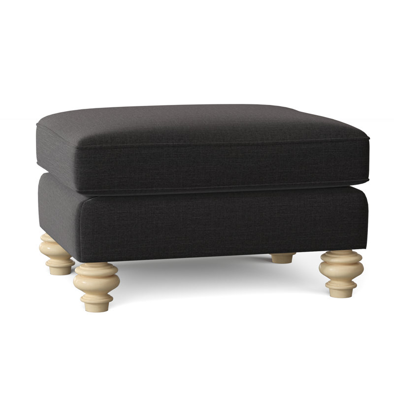 Aleina Upholstered Ottoman, Paradigm 45 Black, Pecan