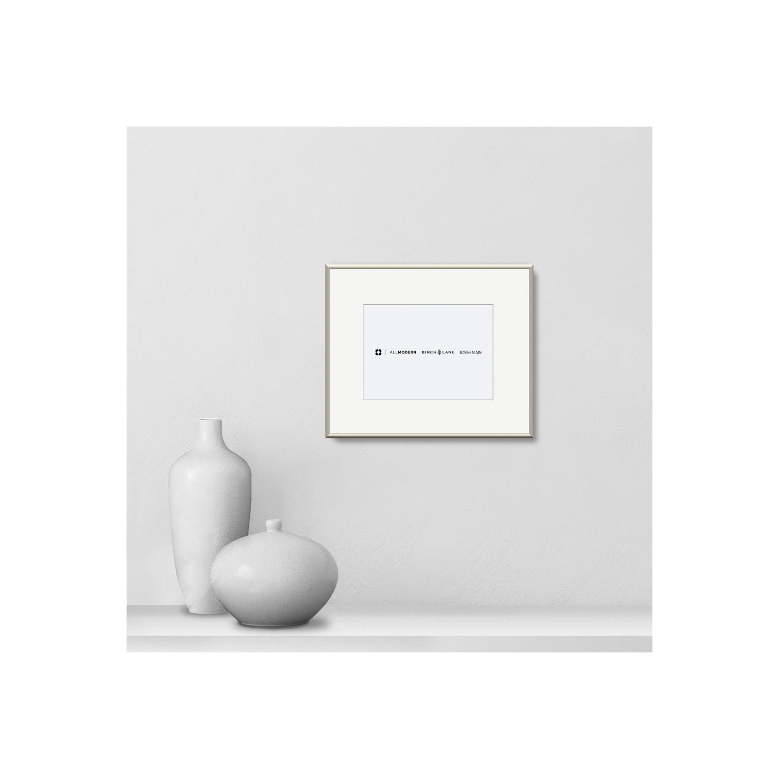 Feronia Metal Picture Frame with Mat, Silver, 7" x 5"