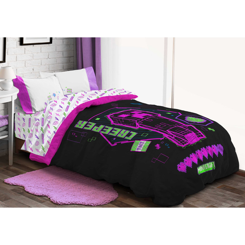 Minecraft Cyber Neon Twin Bed Set