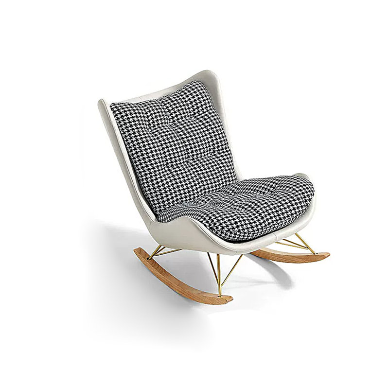 Chaise berçante moderne simple et supérieure, Blanc cassé