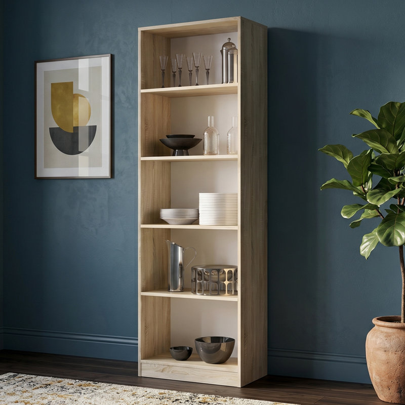 Bozman Solid Wood Bookcase, (5 Shelves) 71.65"H x 23.62"W x 11.81"D