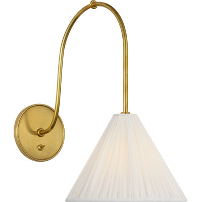 Malia 14" Arched Wall Light with Silk Pleated Shade