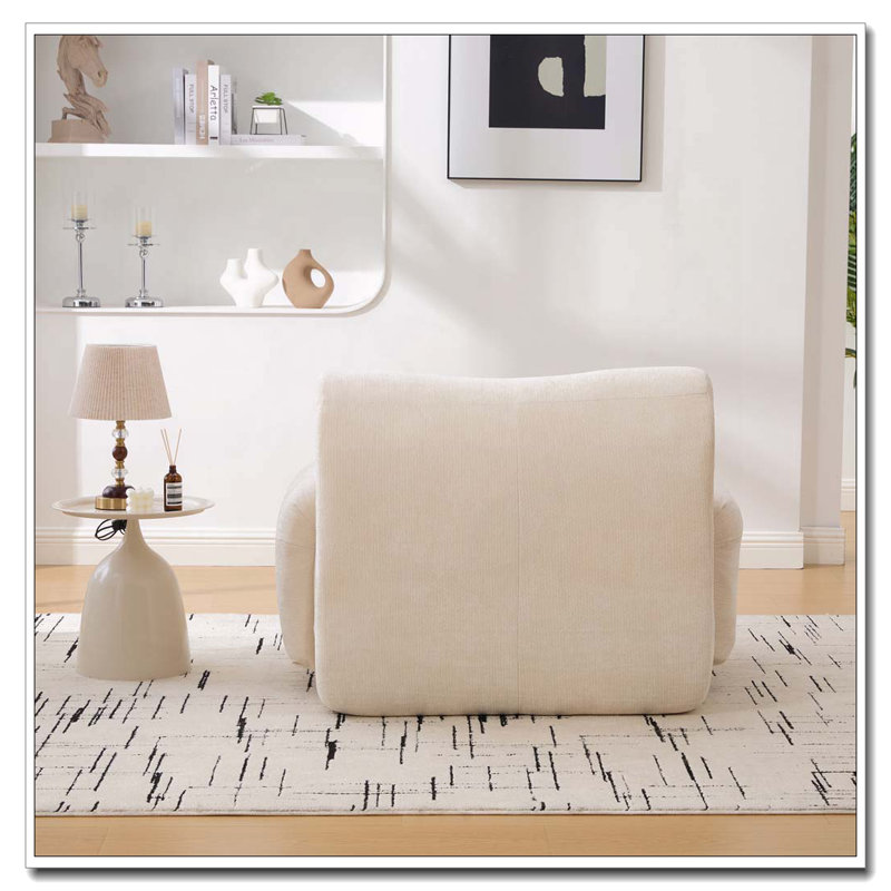 Chaise d'appoint moderne rembourrée, Beige
