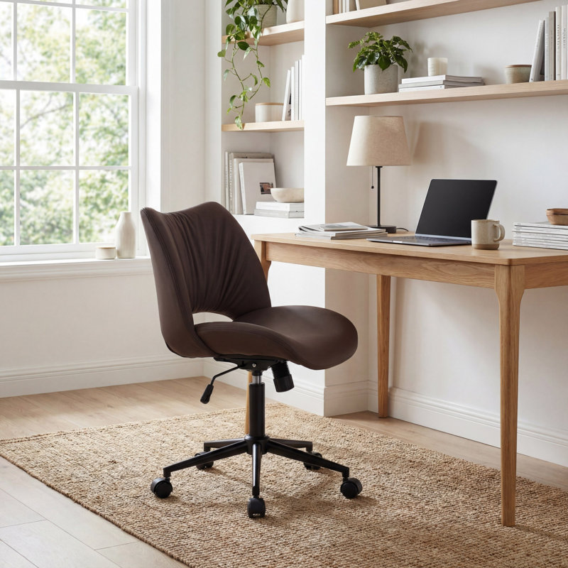 Chaise de bureau Alleyna, Brun