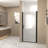 36"X 72" Pivot Shower Door, Matte Black Aluminum Frame, Half Frame ,1/4"(6Mm) Tempered Glass Explosion Proof Film-119866351