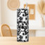Verre noir et blanc avec ballon de soccer 20 oz avec couvercle et paille en acier inoxydable