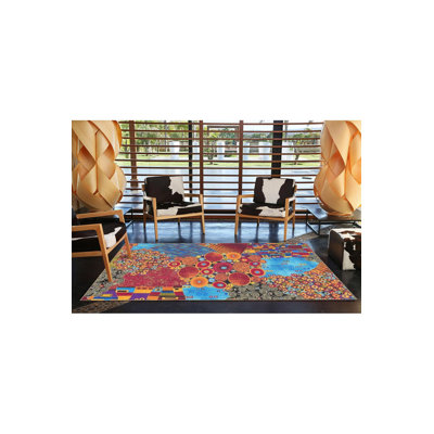 Tapis décoratif multicolore moderne à motifs lavables