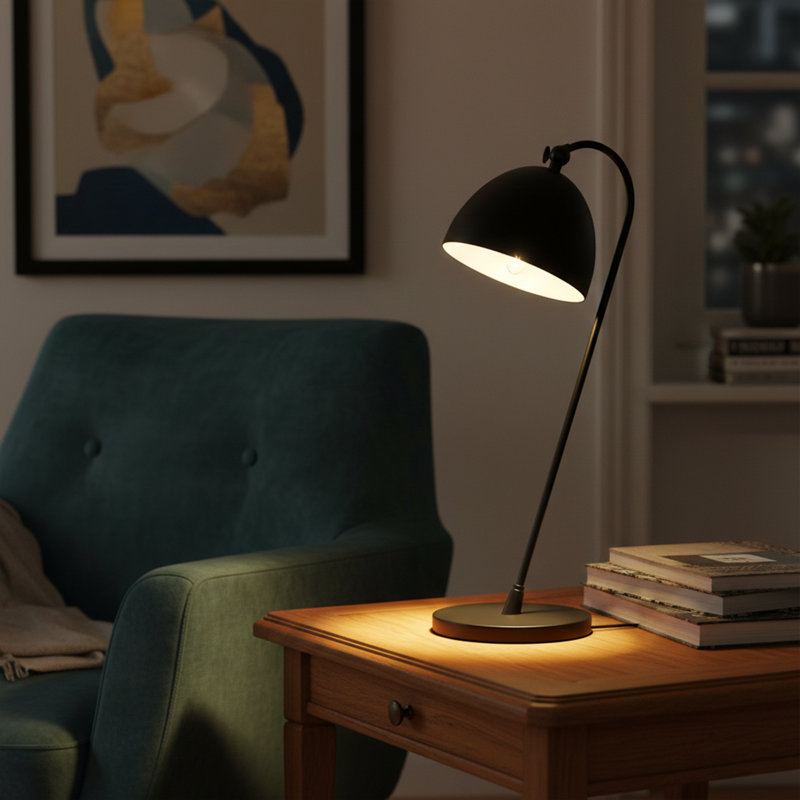 Lampe de table de travail en métal 21 "avec abat-jour dôme réglable Auerbach, Encre