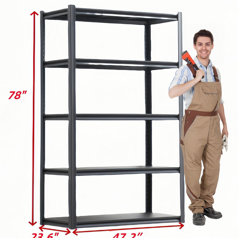 Étagères de rangement robustes à 5 niveaux en métal, faciles à assembler, réglables, tablettes de rangement pour les sous-sols, les garages et la cuisine