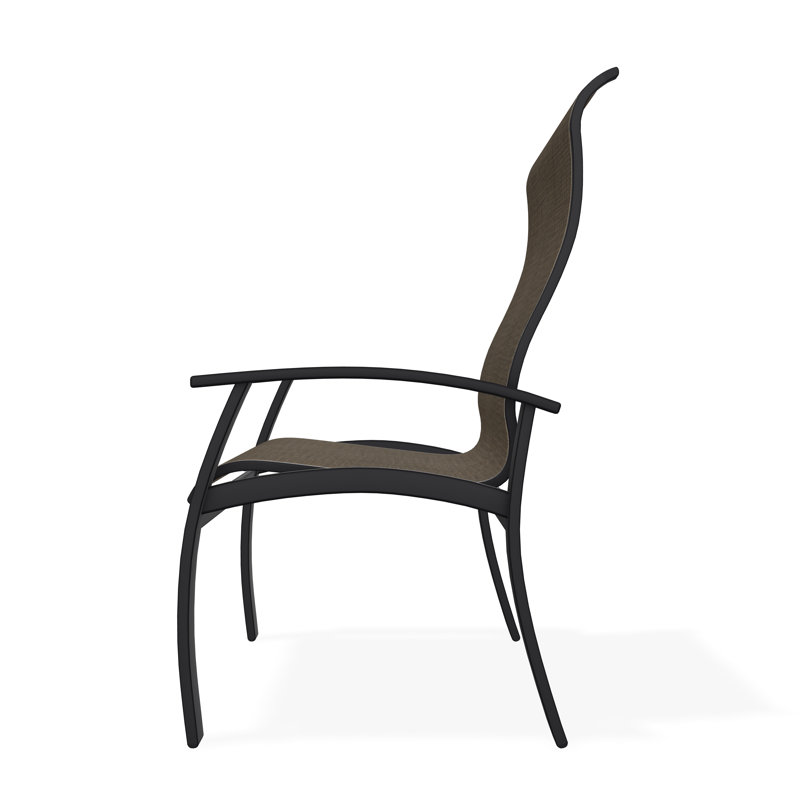 Belle Isle Outdoor Dining Armchair, Alloy Sunbrella®, Black