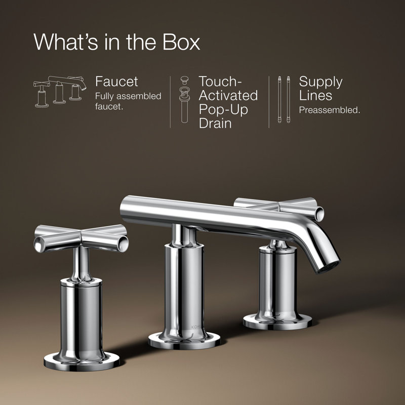 Purist Widespread Bathroom Sink Faucet, Polished Chrome