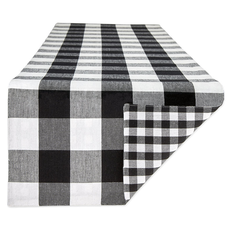 Fairley Reversible Table Runner, 72" x 14", Black/White