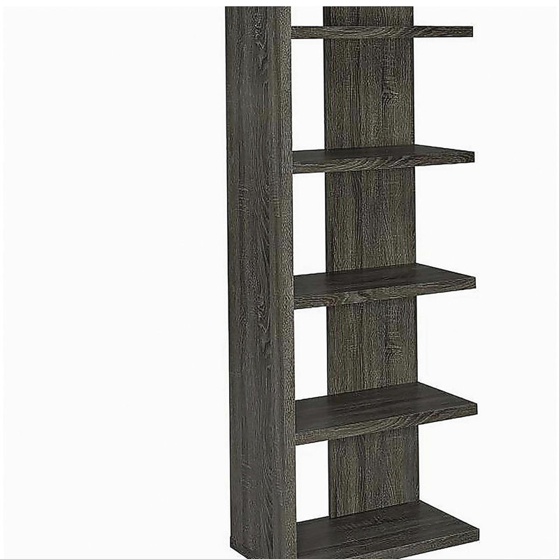 Bibliothèque grise vieillie à 5 tablettes
