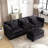 Oversized Sectional Sofa Cloud Couch for Living Room, Modern Chenille L Shaped Couch, Comfy Modular Sofa Sleeper with Moveable Ottoman & Memory Foam-2134163864