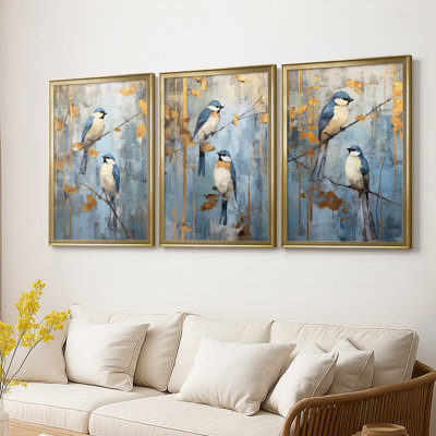 ANIMALS Series dxv - Toile tendue avec châssis encadré - 3 pièces