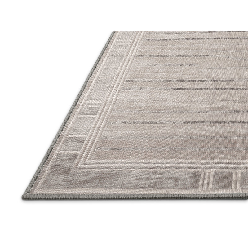 Tapis gris lavable à la machine, Carré 7 pi