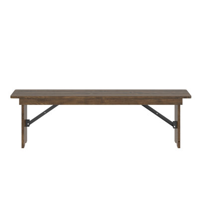 60" X 12" Antique Solid Pine Farmhouse Folding Bench