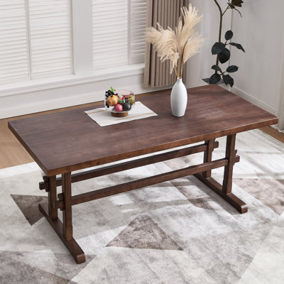 69" 6-Person Solid Wood Rectangular Dining Table