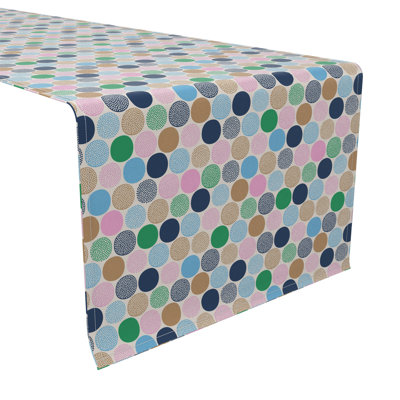 Fabric Textile Products, Inc. Table Runner, 100% Cotton, 16X90", Cheerful Dots
