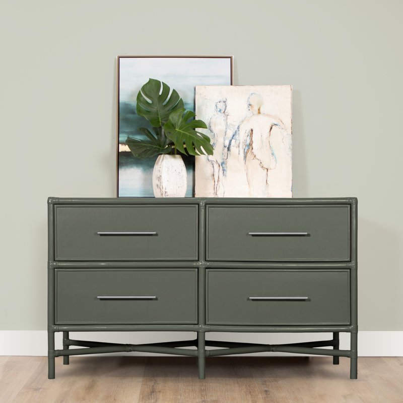 Venice 4 Drawers 54" W Double Dresser, Evergreen