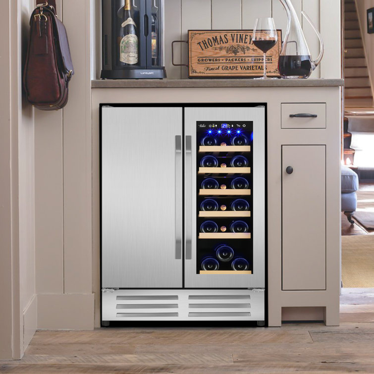 Velivi 24 in. 18 Bottle and 57 Can Dual Zone Built-In  Freestanding Wine   Beverage Refrigerator Wayfair Canada