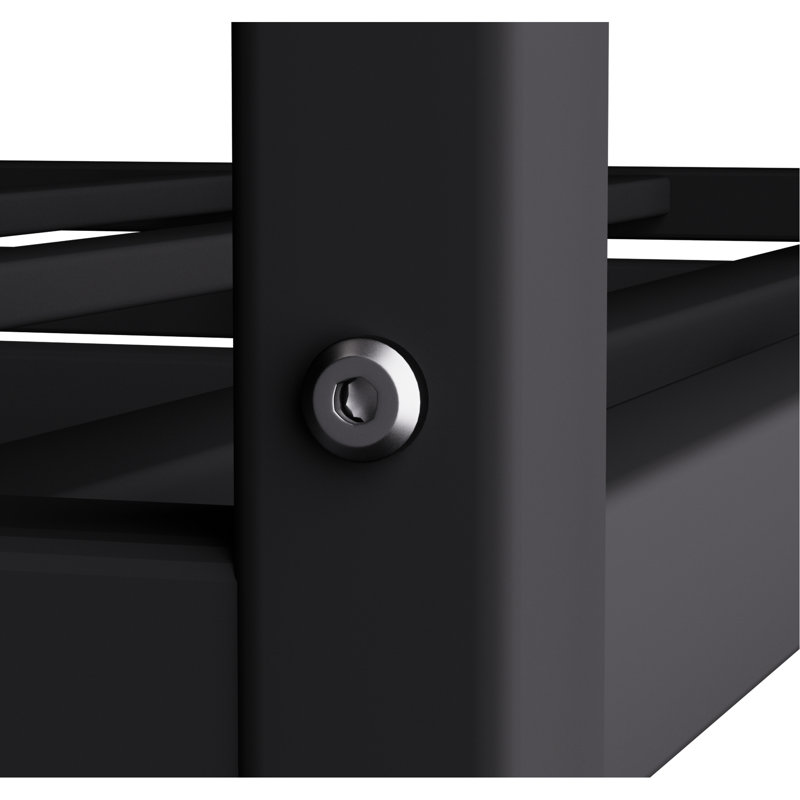 Lit superposé avec glissade et structure en métal noir, peu encombrant pour les chambres compactes, garde-corps sécuritaire, temps d'assemblage en couleur, espaces idéaux, lit supérieur, simple