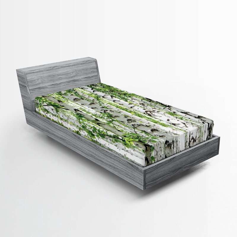 Ensemble de 2 draps-housse Ambesonne Forest, Drap-housse de taille simple