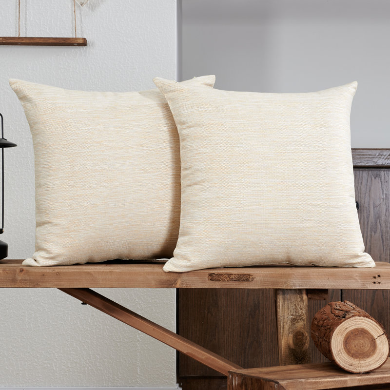 Housse de coussin Linen, 18 po x 18 po, Crème