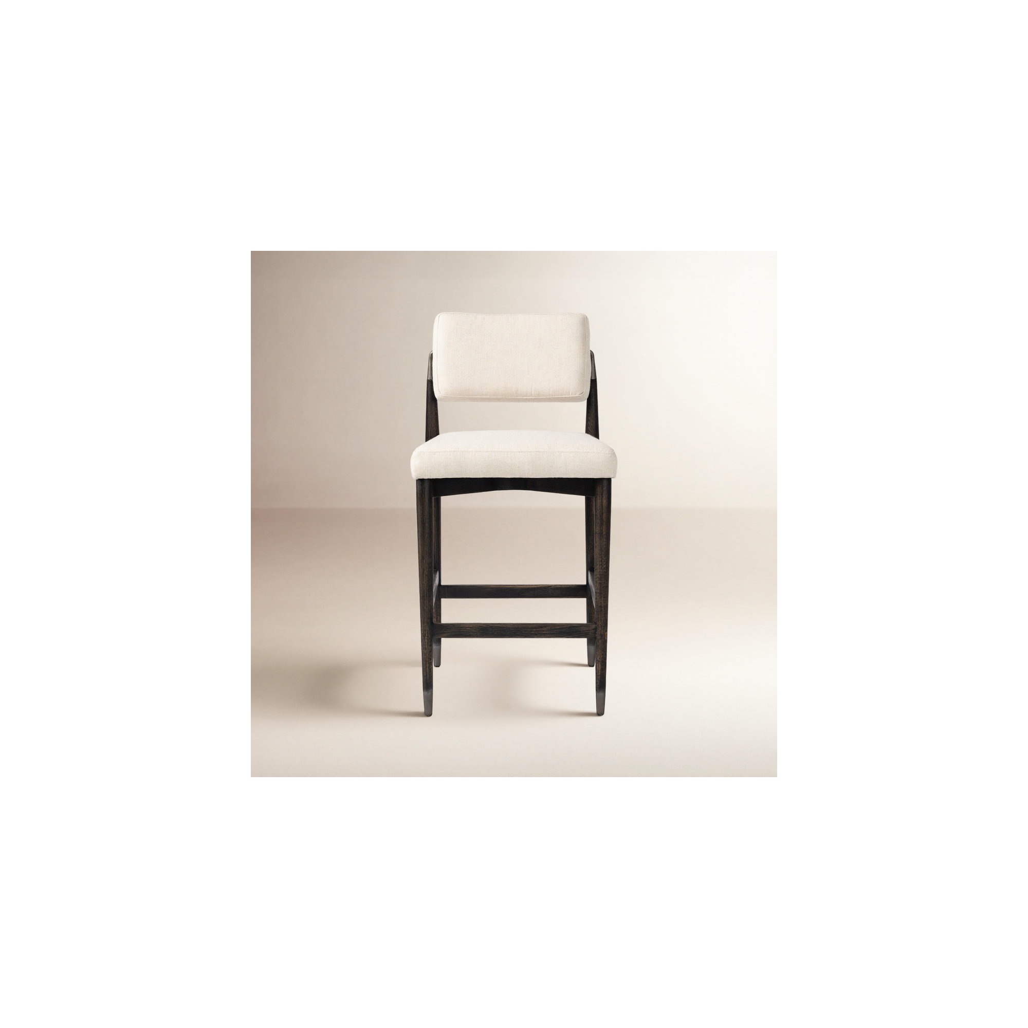 Mozza Upholstered Stool, Counter Stool (27" Seat Height), Beige Polyester Blend