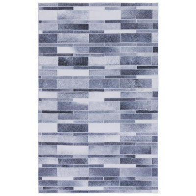 Faux Hide Performance Machine Washable Geometric Rug