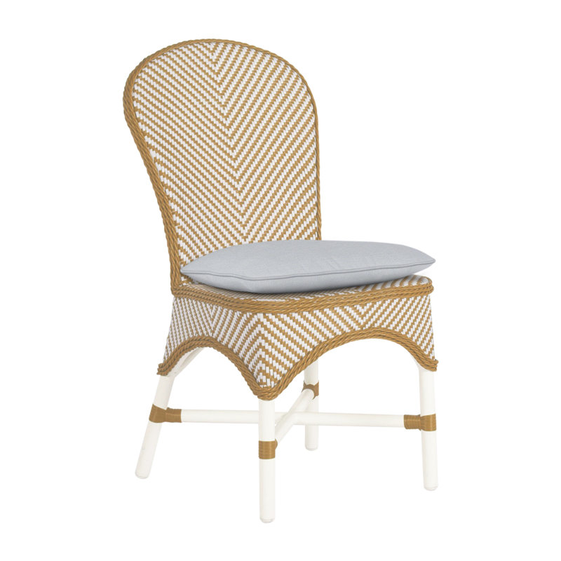 Chaise d'appoint d'extérieur Savoy N-Dura, Craie / blanc / naturel, Trépointe, Lin chambray
