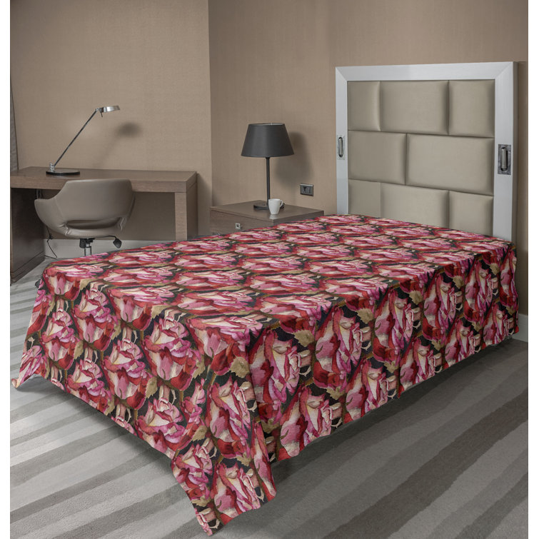 Drap plat à motif floral bohème Ambesonne