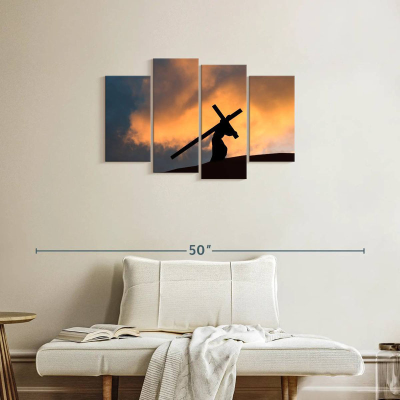 Adella Cross Carried By Christ, 22" H x 36" W