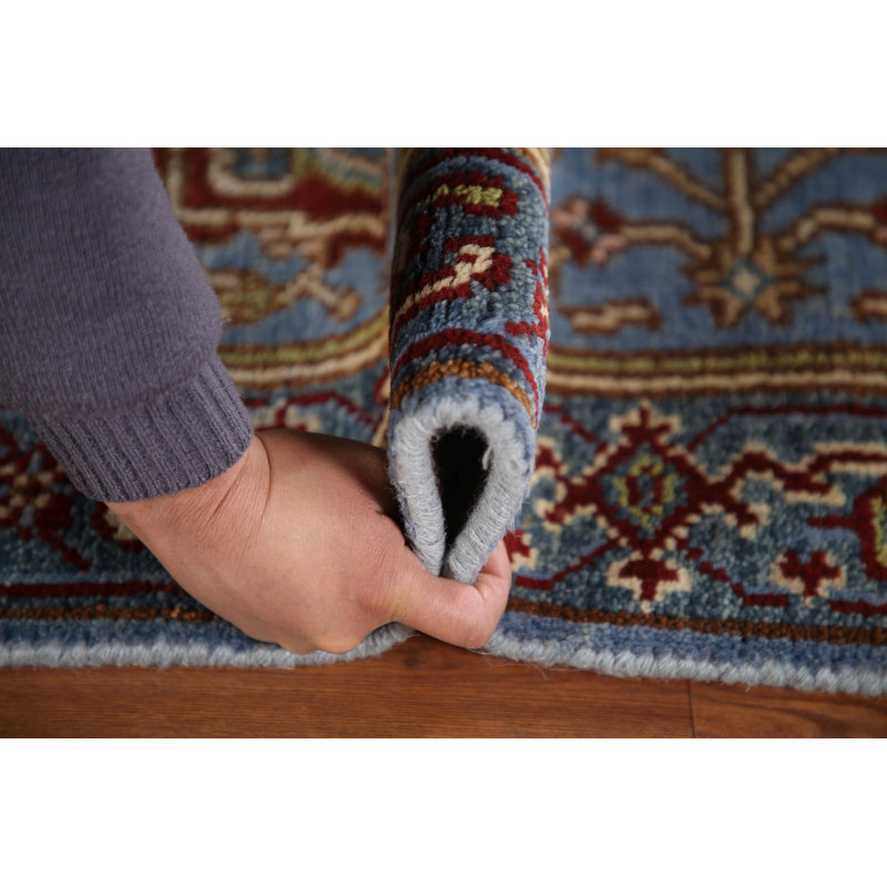 Tapis de couloir indien bleu 3x16