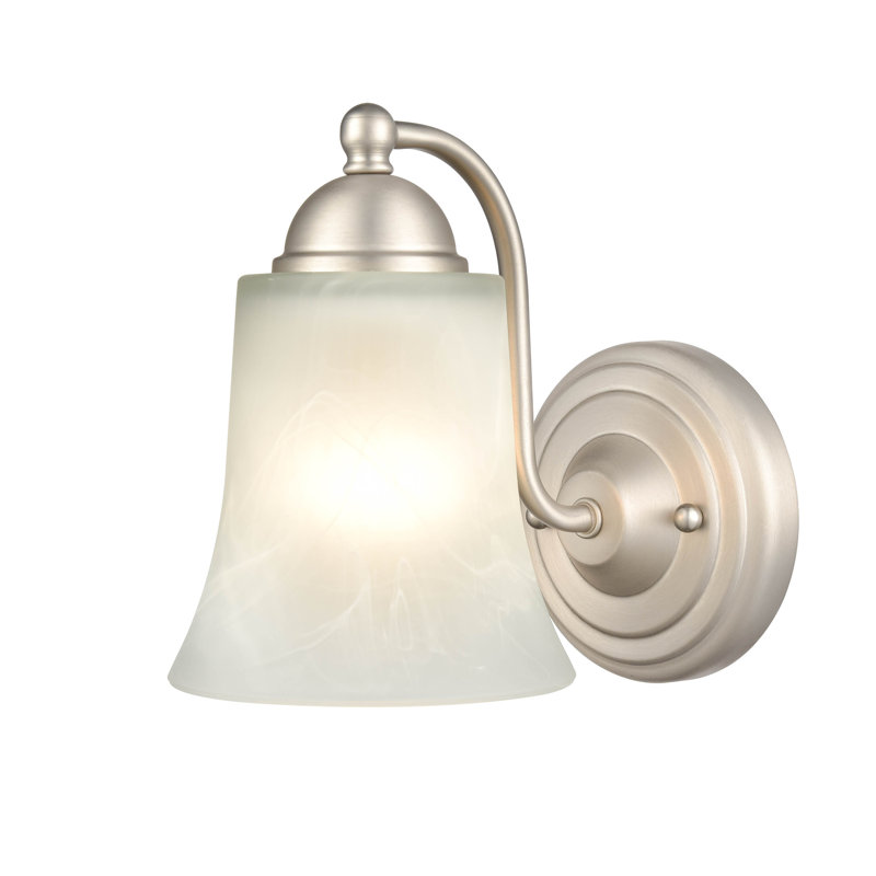 SantaMonica Steel Armed Sconce, Satin Nickel