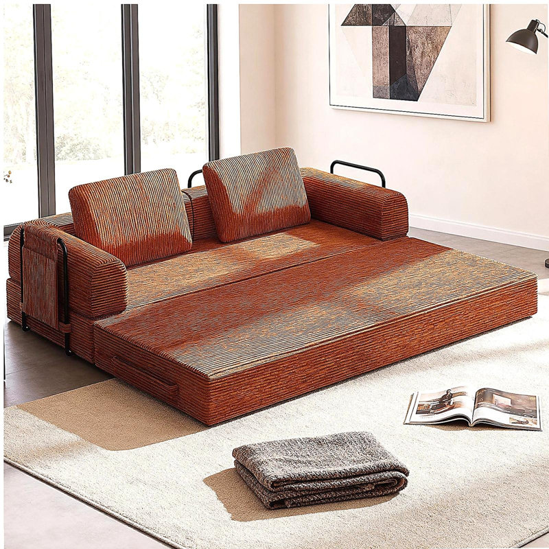 Canapé-lit convertible de 78 pouces, causeuse futon avec lit escamotable et lit escamotable Futon, aucun assemblage requis