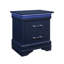 Table de chevet 2 tiroirs en bleu avec DEL - Design spacieux, pièce de style transitionnel