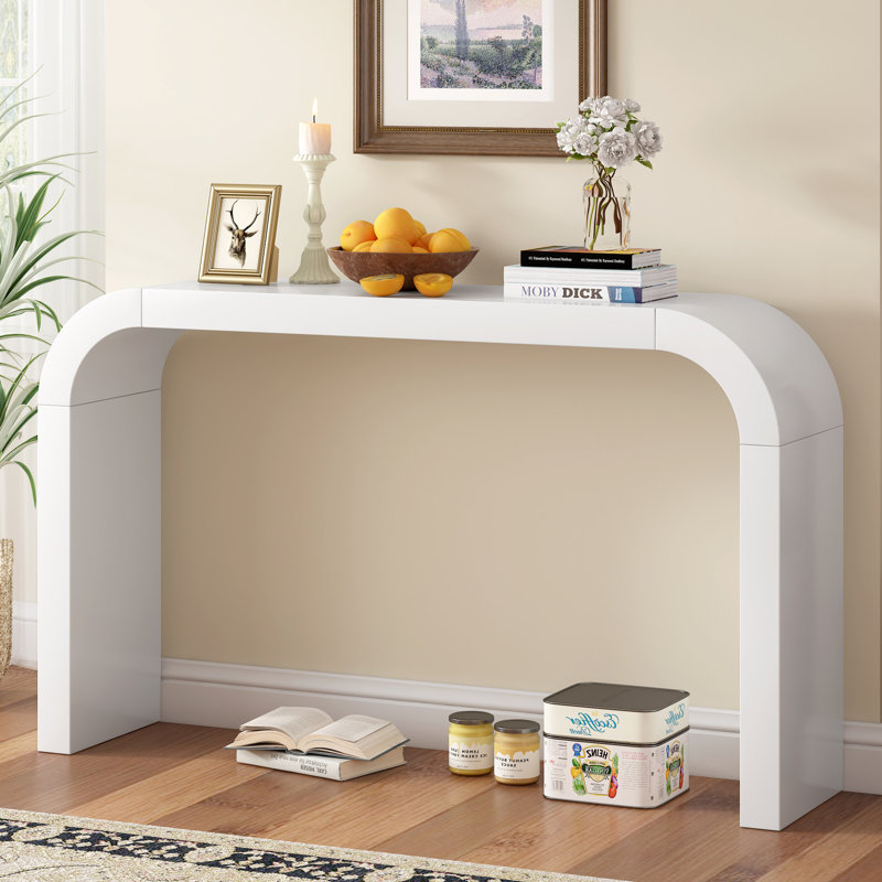 Console moderne et minimaliste, design élégant et polyvalent, Blanc
