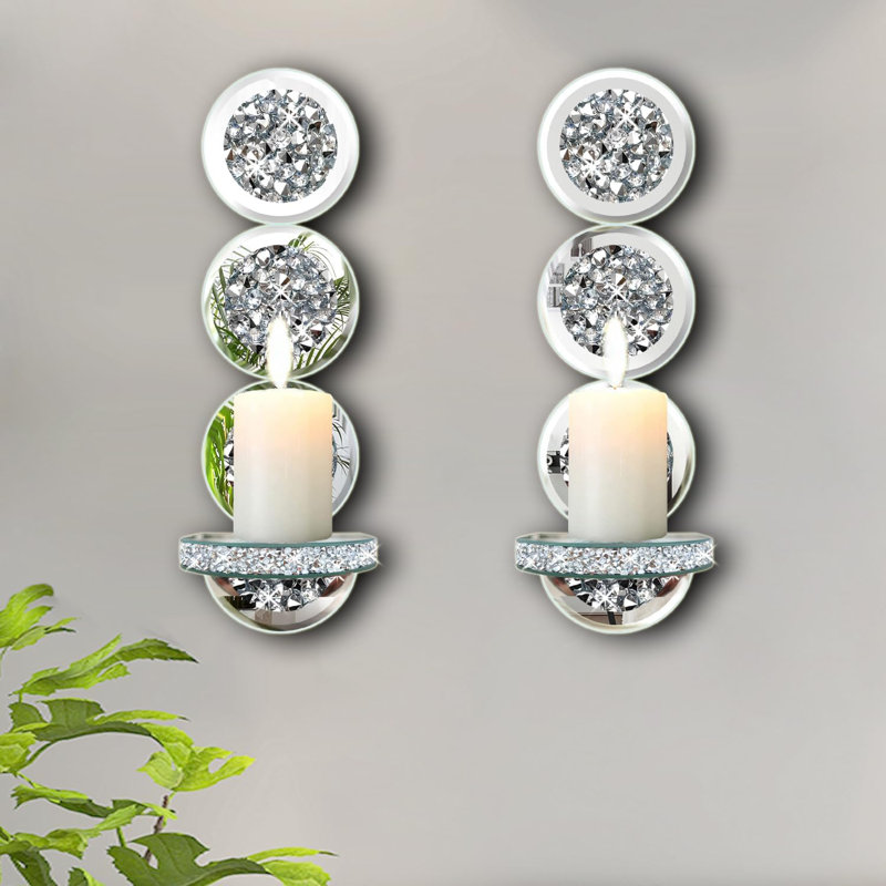 Crystal Broken Diamond Candle Wall Light