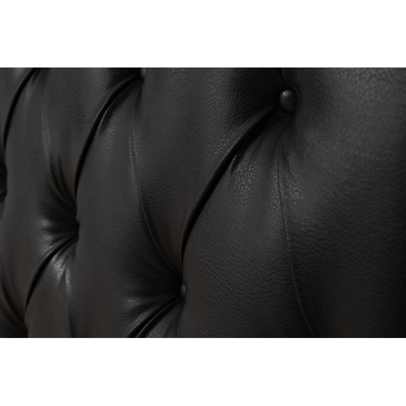 Sawtooth Upholstered Headboard, King, Black