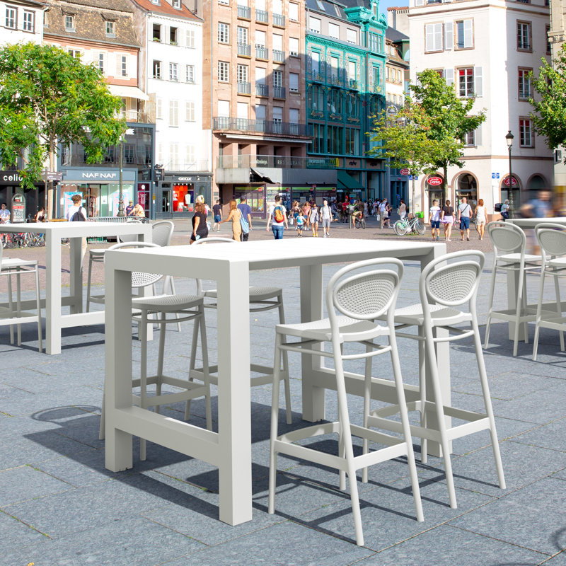 Farrah 4 - Person 39'' Long Bar Height Dining Set, White