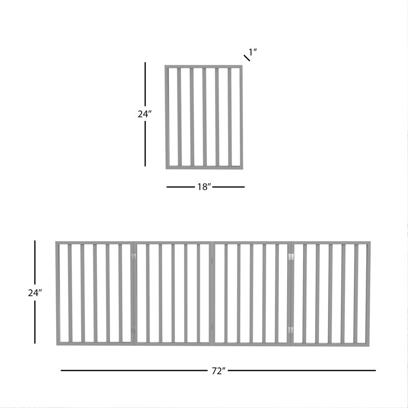 Free Standing Pet Gate, Grey