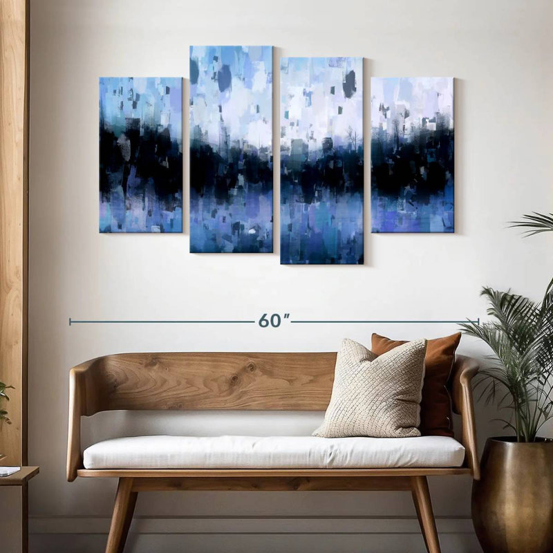 Avery Abstract Navy Blue, 32" H x 52" W