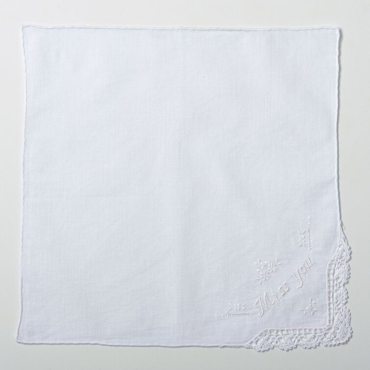 Saro Miss You Square Cotton Handkerchiefs | Wayfair