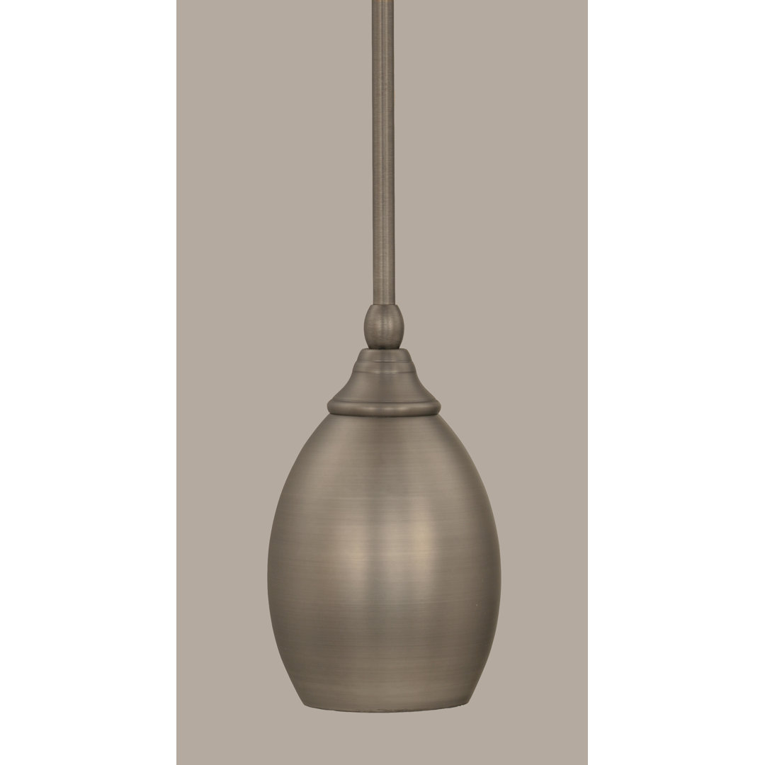 Congdon Stem Hung Mini Pendant With 5” Oval Metal Shade Charlton Home® 