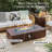  56-Inch Rectangular Iron Propane Gas Fire Pit Table with Hidden Fuel Tank and Glass Wind Guard, Dark Brown-1773554049-1768988407