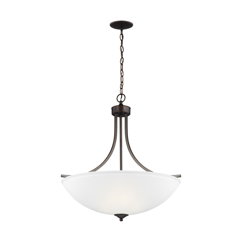 Luminaire suspendu à trois lumières Geary de Génération Lighting , Non, Sienne brûlée, 94.63" H x 18.63" L x 18.63" D