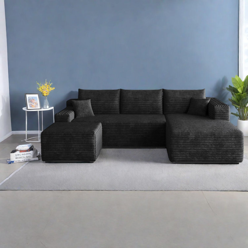 Canapé modulaire en velours côtelé 95 po Compression Cloud