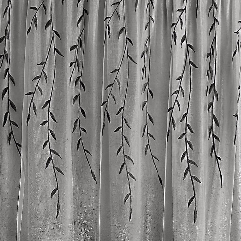 Hadlee Semi Sheer Curtain Single Panel, Gray, 42" x 63"