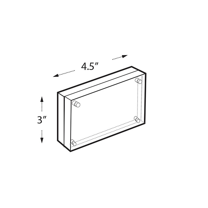 Clear Acrylic Magnetic Photo Frame Block 4.5" x 3" Vertical/Horizontal